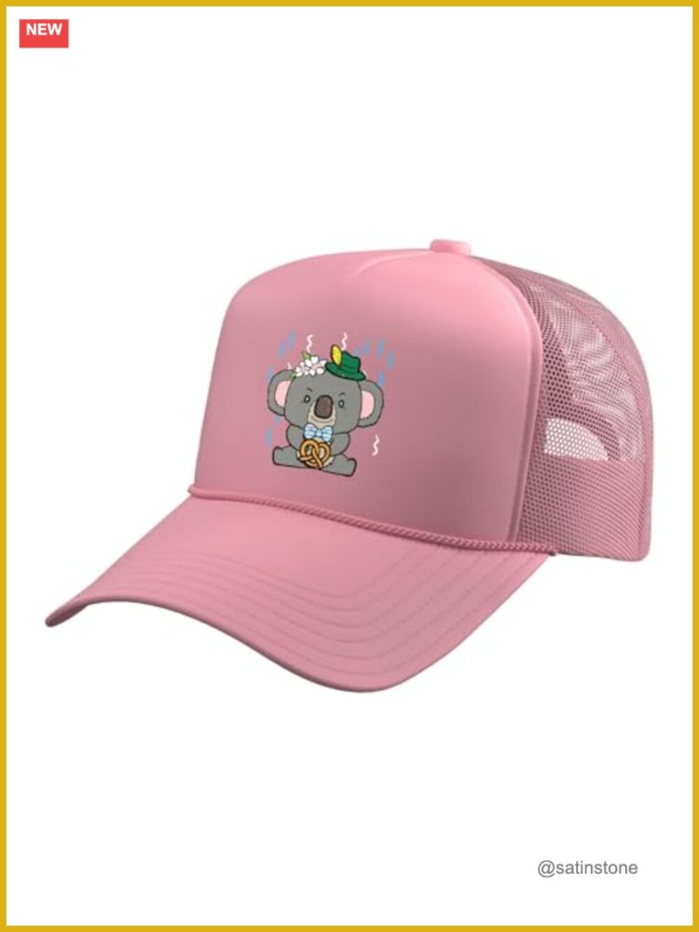 Trucker Hat Adjustable Snapback Mesh Back Oktoberfest Koala Design